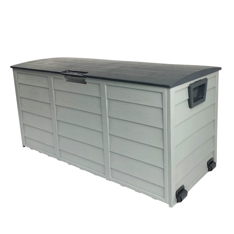 Grey Outdoor Storage Box - 290L Large Capacity - Waterproof & Lockable ...