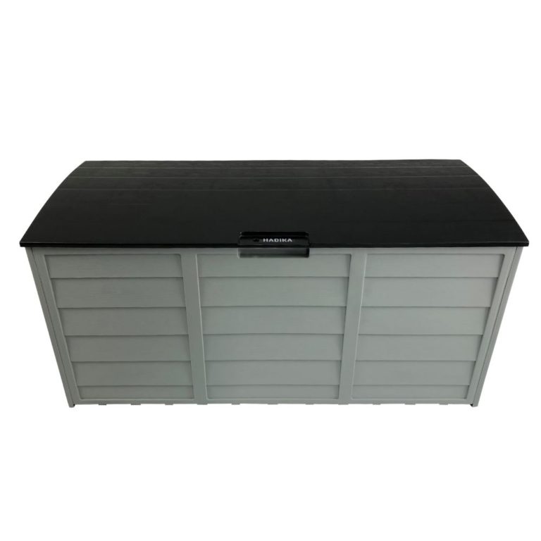 Black Outdoor Storage Box - 290L Large Capacity - Waterproof & Lockable ...