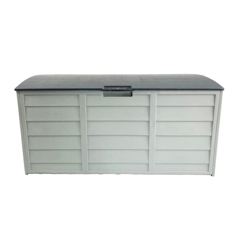 Grey Outdoor Storage Box - 290L Large Capacity - Waterproof & Lockable ...