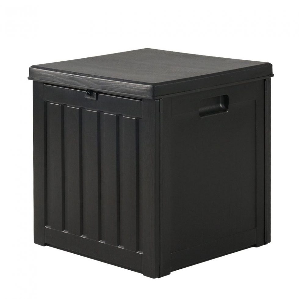 All Black Outdoor Storage Box - 290L Large Capacity - Waterproof ...