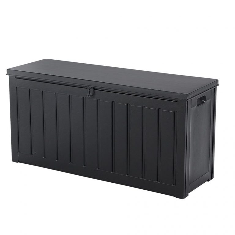 All Black Outdoor Storage Box - 290L Large Capacity - Waterproof ...