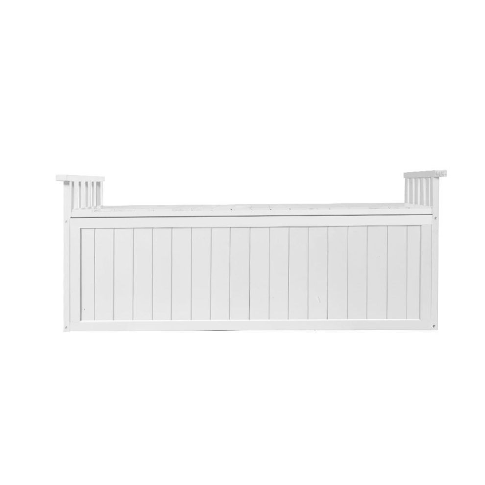 1.29m Wooden Outdoor Storage Box & Garden Bench - White - Outdoor ...